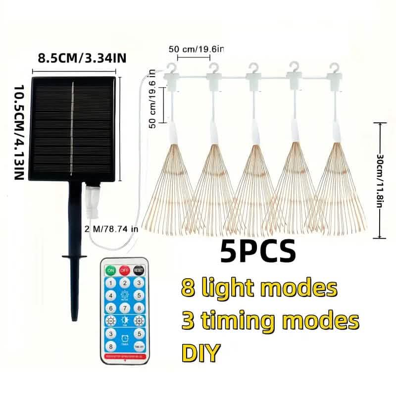 5-Pack: 450 LED Solar Starburst Sphere Lights Outdoor Lighting - DailySale