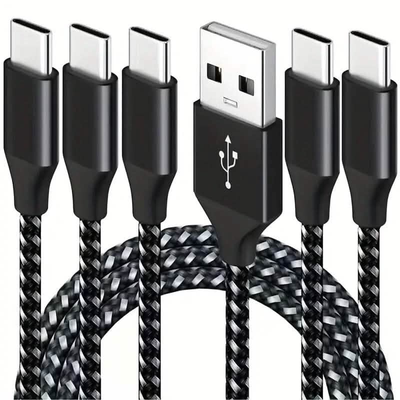 5-Pack: USB Type-C Fast Charging Cable Mobile Accessories 3ft - DailySale
