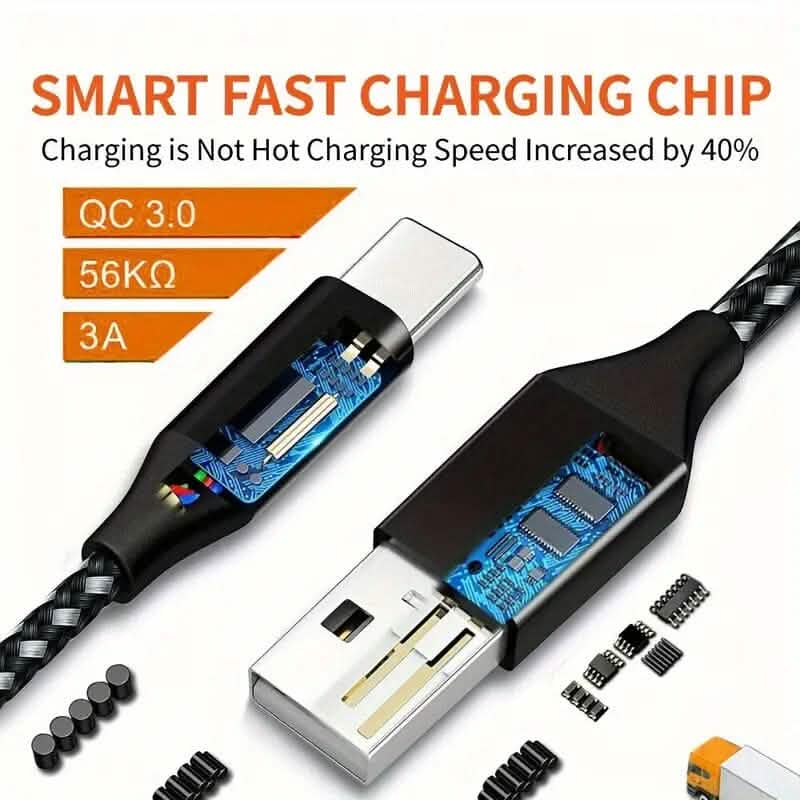 5-Pack: USB Type-C Fast Charging Cable Mobile Accessories - DailySale