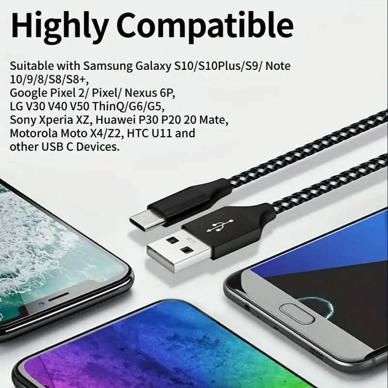 5-Pack: USB Type-C Fast Charging Cable Mobile Accessories - DailySale