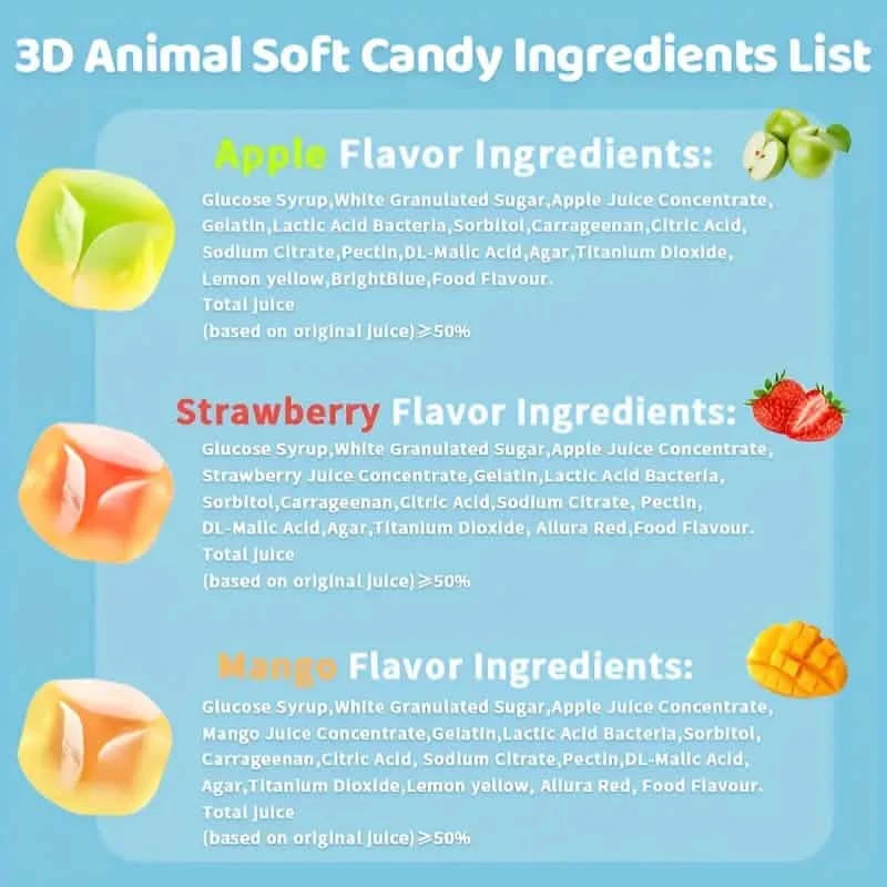 5-Packs: Fun Peeled Gummies - Mixed Styles, Different Flavors, Resealable Bags Holiday Decor & Apparel - DailySale