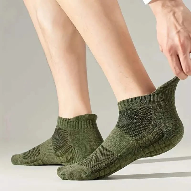 5-Pairs: Casual Ankle Boat Socks With Towel Bottom Men's Shoes & Accessories - DailySale