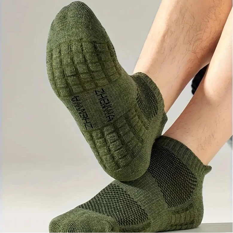 5-Pairs: Casual Ankle Boat Socks With Towel Bottom Men's Shoes & Accessories - DailySale
