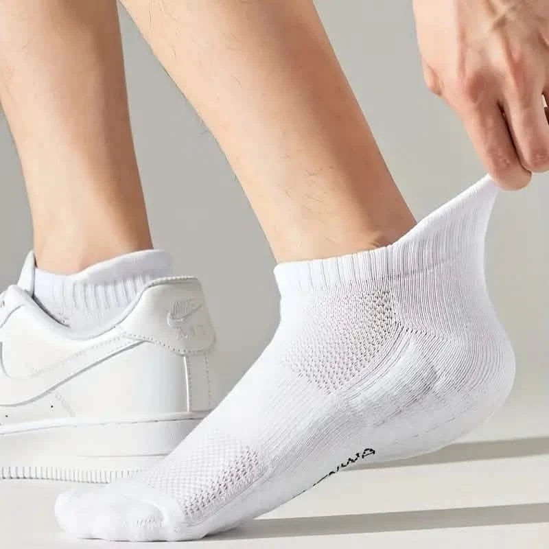 5-Pairs: Casual Ankle Boat Socks With Towel Bottom Men's Shoes & Accessories - DailySale
