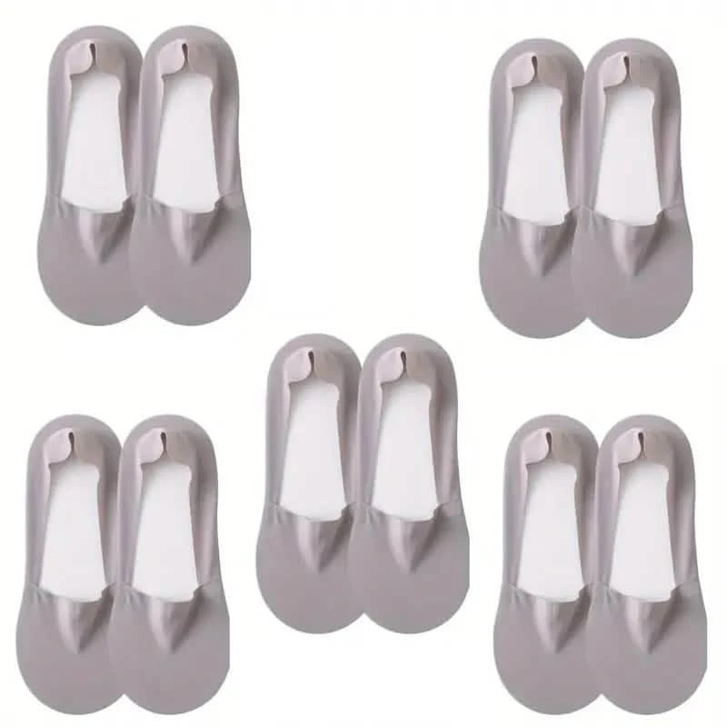 5-Pairs: Low Cut No Show Socks for Women - Invisible, Non Slip, Breathable, Moisture Wicking Women's Shoes & Accessories Gray - DailySale
