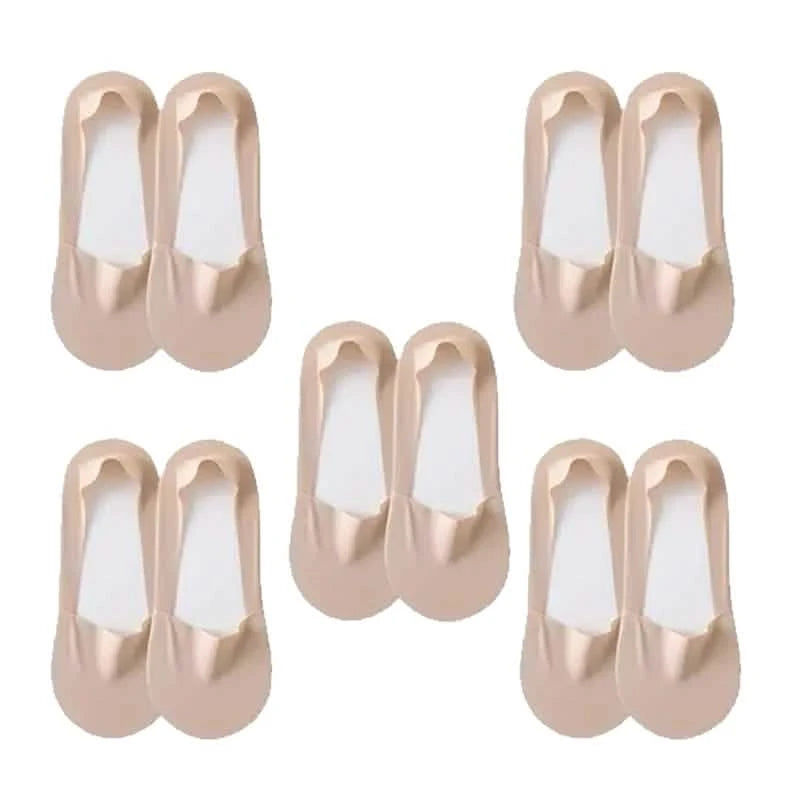 5-Pairs: Low Cut No Show Socks for Women - Invisible, Non Slip, Breathable, Moisture Wicking Women's Shoes & Accessories Nude - DailySale