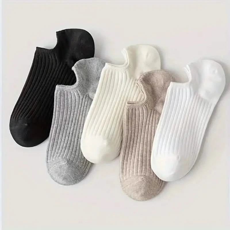 5-Pairs: Women's No-Show Socks, Elegant Solid Colors Women's Shoes & Accessories - DailySale