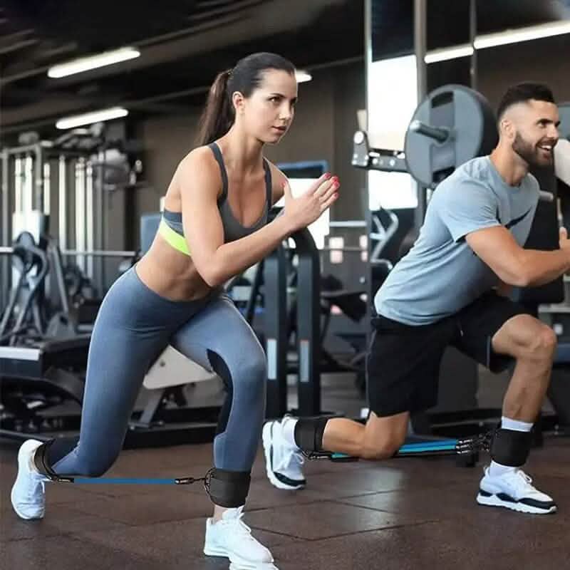 5-Piece: Resistance Band Set with Ankle Buckles Fitness - DailySale