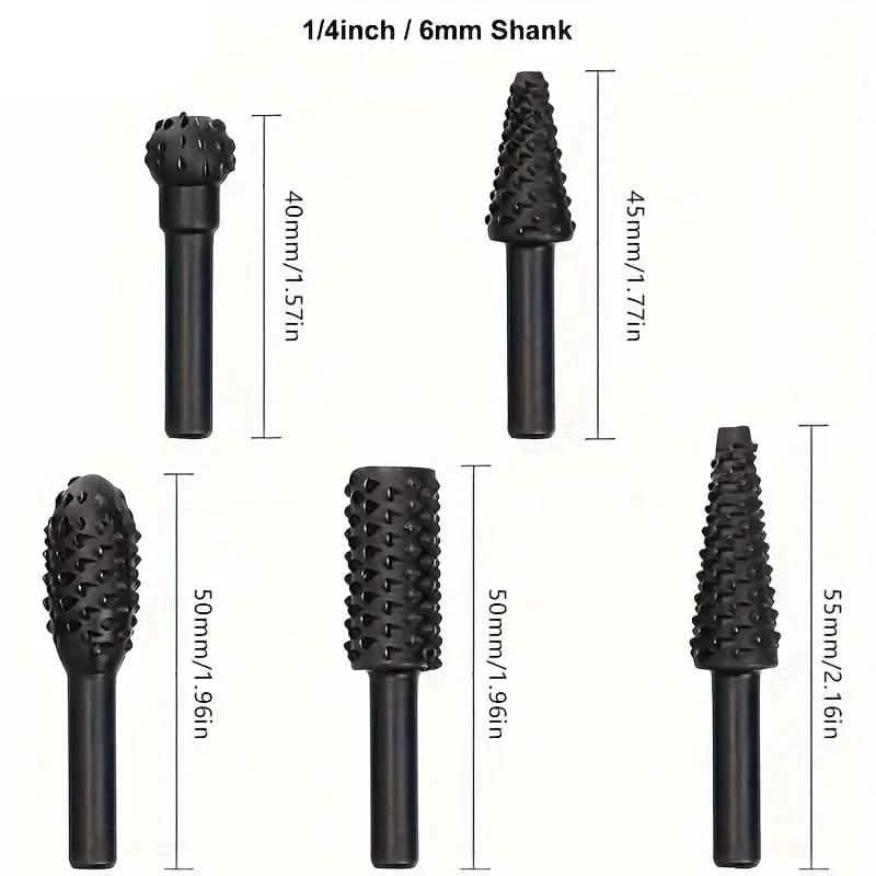 5-Piece Set: Wood Carving File Rasp Drill Bit Home Improvement - DailySale