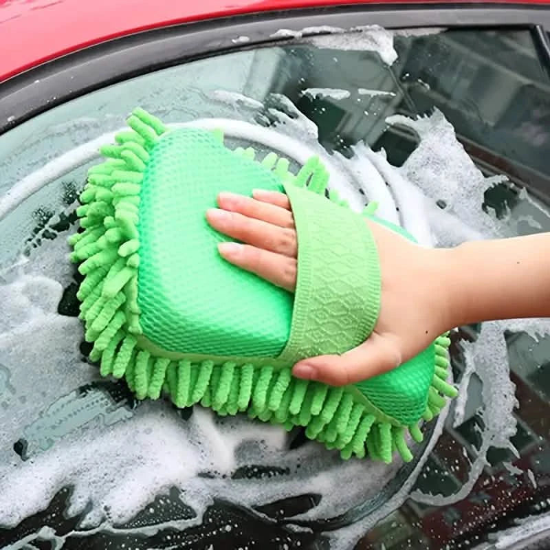 5-Pieces: Car Wash Mitt Chenille Microfiber Wash Sponge Scratch Free Automotive - DailySale