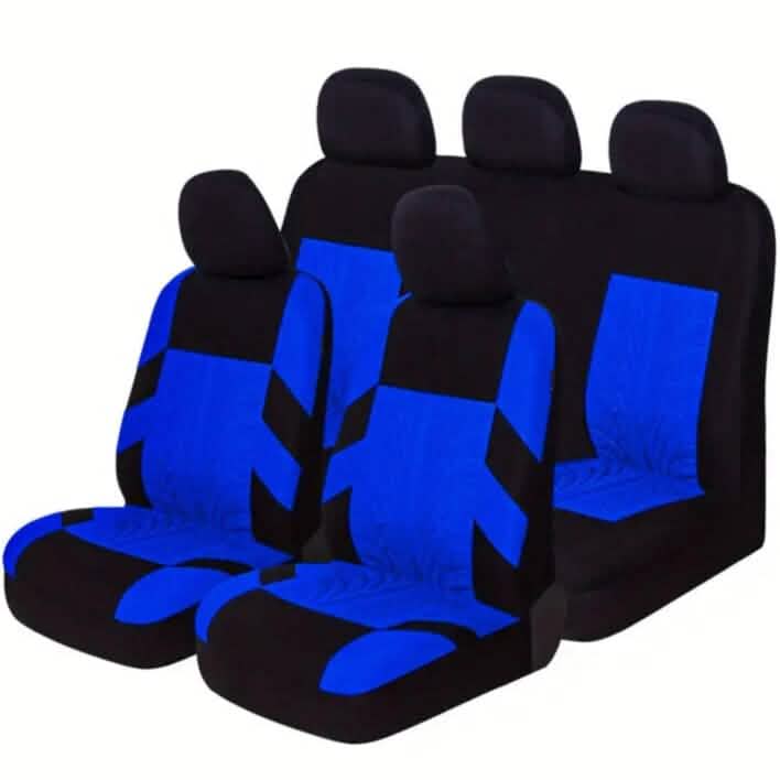 5 Seat Car Seat Covers Full Set Automotive Blue - DailySale
