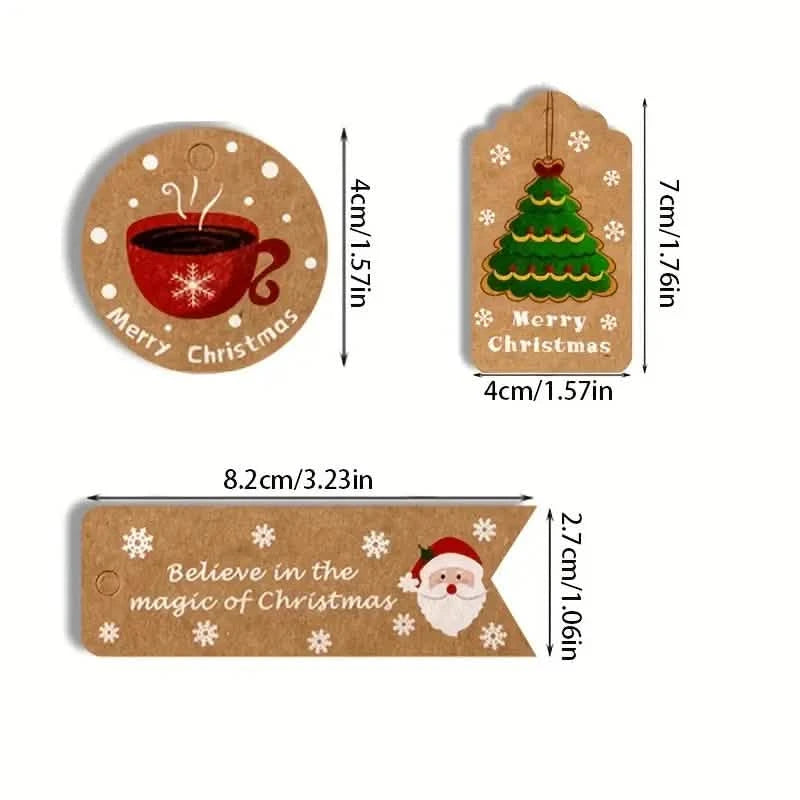 50-Pieces: Christmas Gift Box Decoration Tag Holiday Decor & Apparel - DailySale
