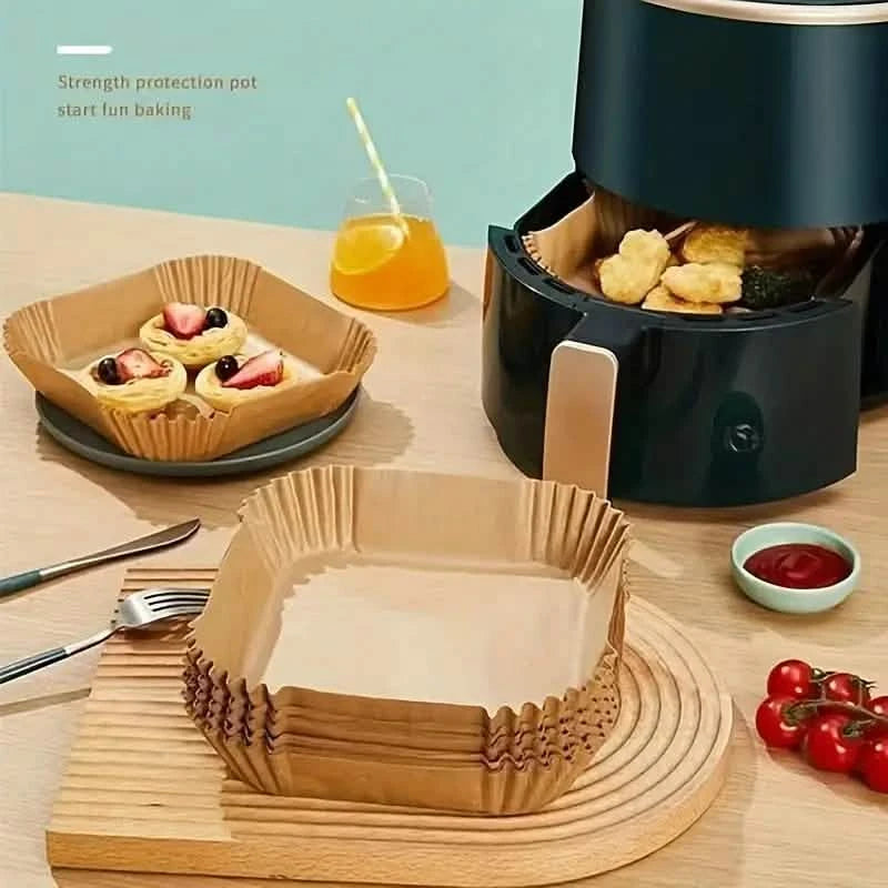 50-Pieces: Disposable Paper Liners For Air Fryer Suitable For 2 - 8 Quarts Kitchen Tools & Gadgets - DailySale