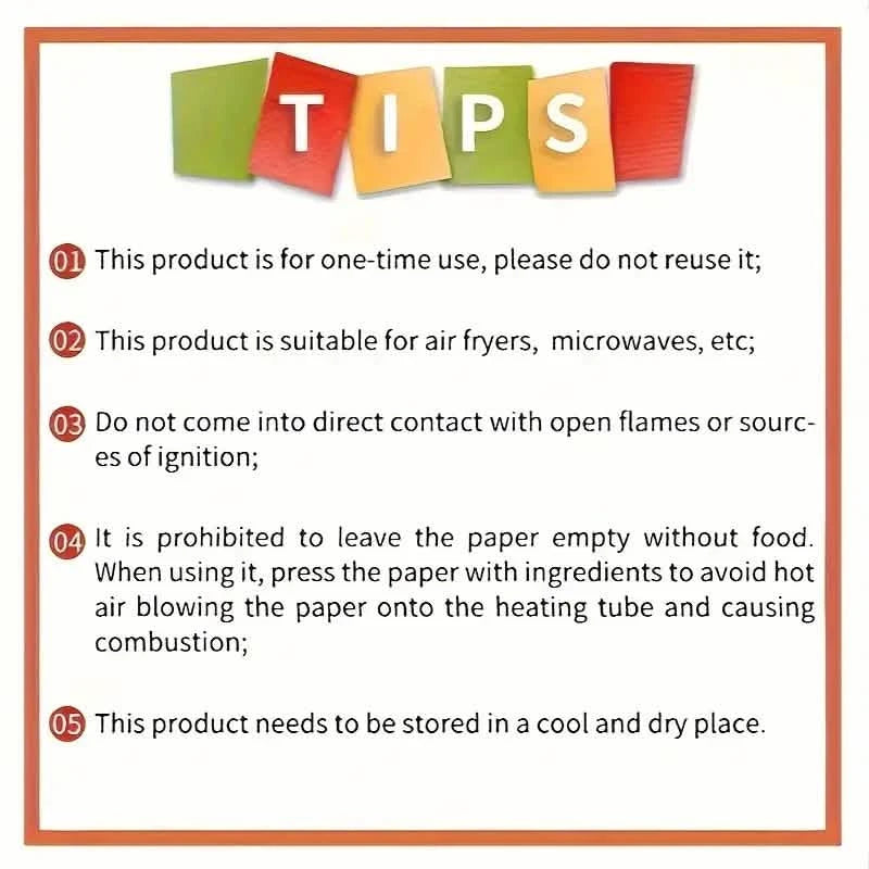 50-Pieces: Disposable Paper Liners For Air Fryer Suitable For 2 - 8 Quarts Kitchen Tools & Gadgets - DailySale