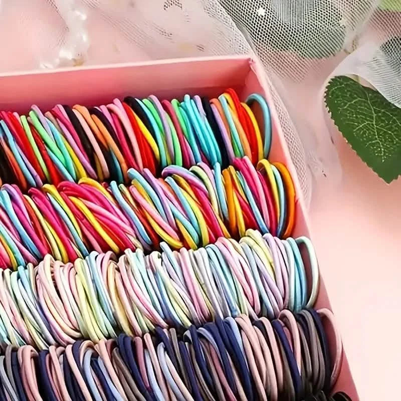 500-Pieces: Cute Elastic Hair Tie Polyester and Spandex Blend Beauty & Personal Care - DailySale