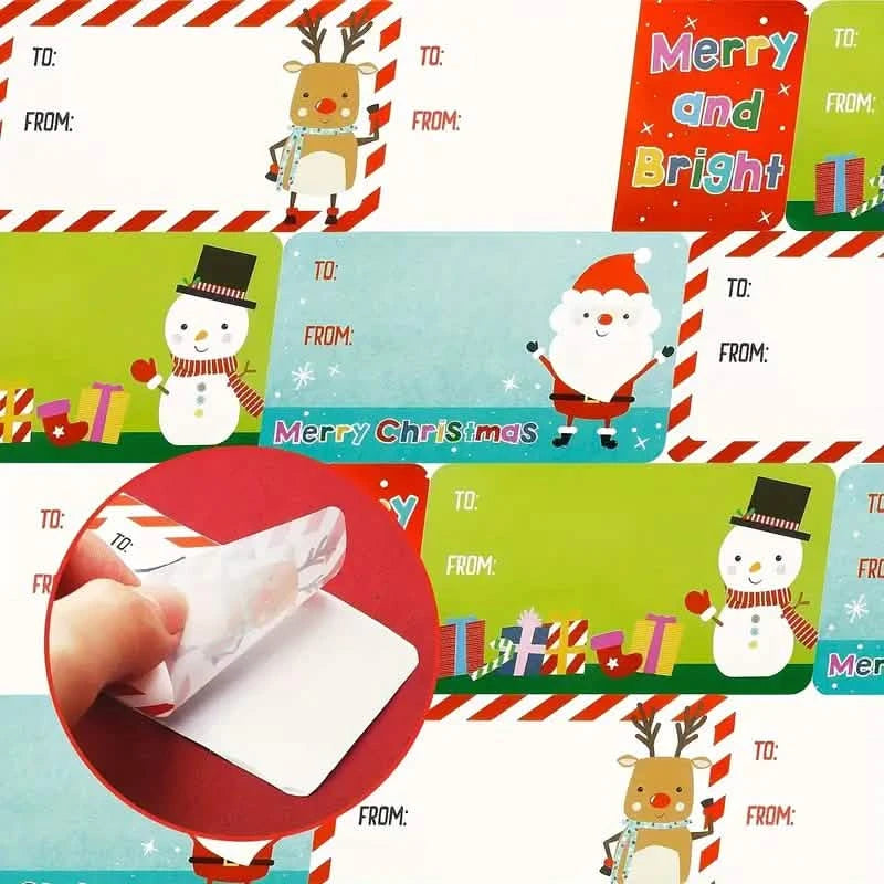 500-Pieces/Roll: Self Adhesive Tags Christmas Tags Holiday Decor & Apparel - DailySale