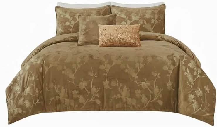 Floral 5-Piece Comforter Set, Farmhouse Bed in a Bag with Comforter, Pillow Shams, Decorative Pillows for All Seasons