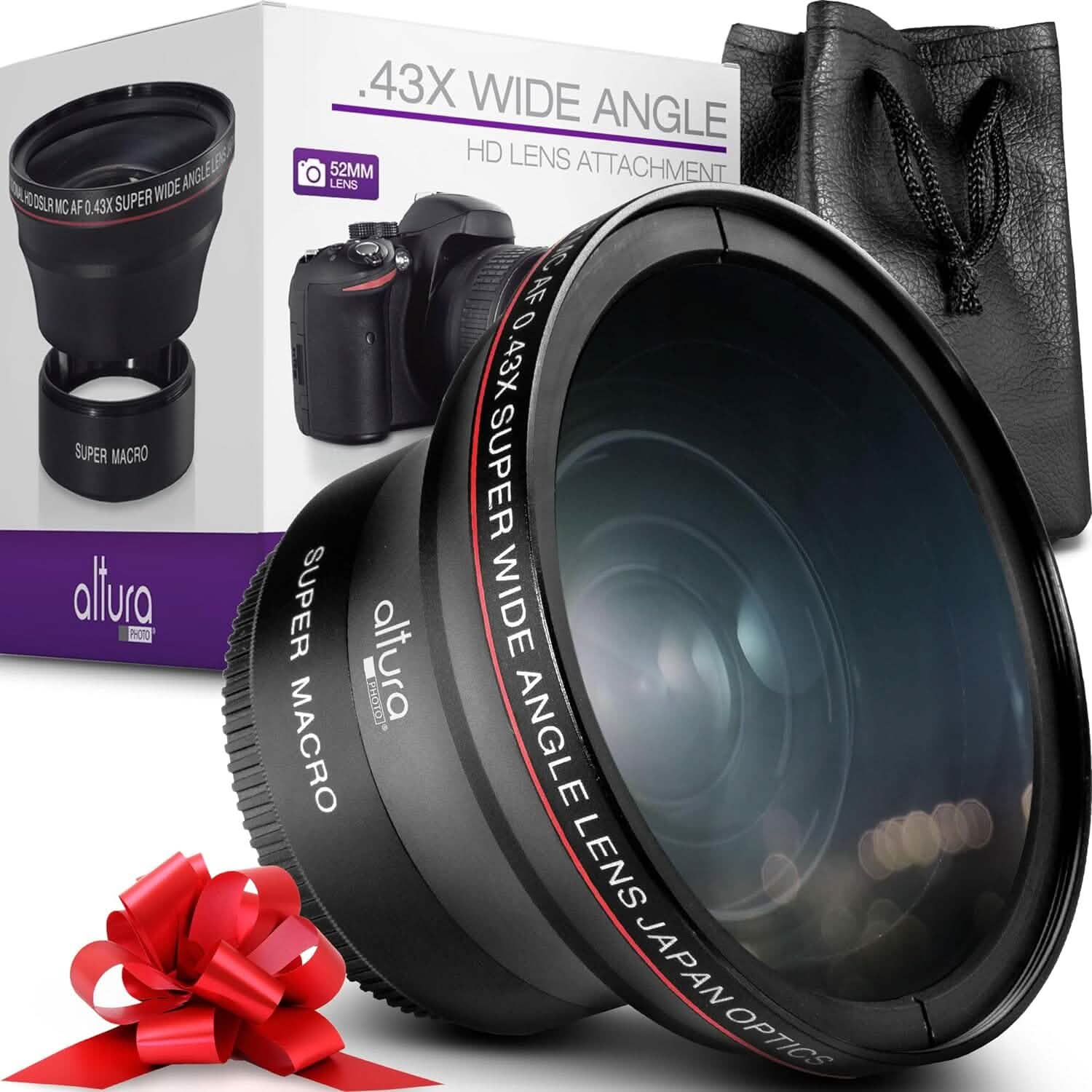 52MM 0.43x Altura Photo Professional HD Wide Angle Lens (w/Macro Portion) for Nikon Cameras & Drones - DailySale