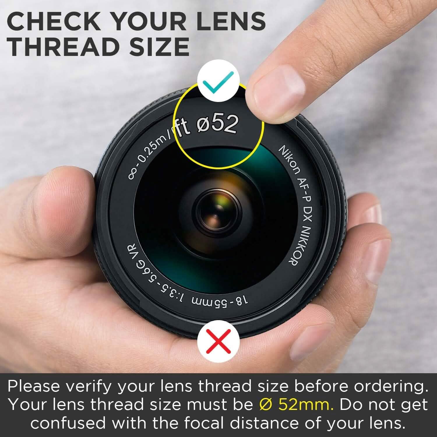 52MM 0.43x Altura Photo Professional HD Wide Angle Lens (w/Macro Portion) for Nikon Cameras & Drones - DailySale