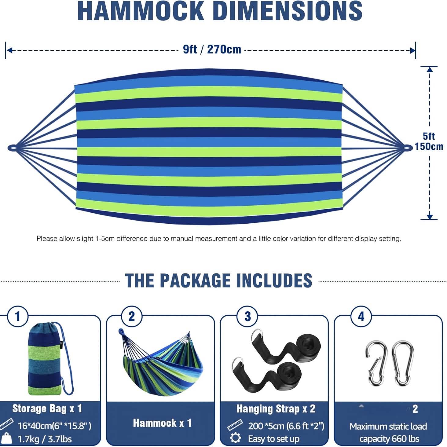 Portable Hammock – Anti-Roll, Lightweight, Easy Setup
