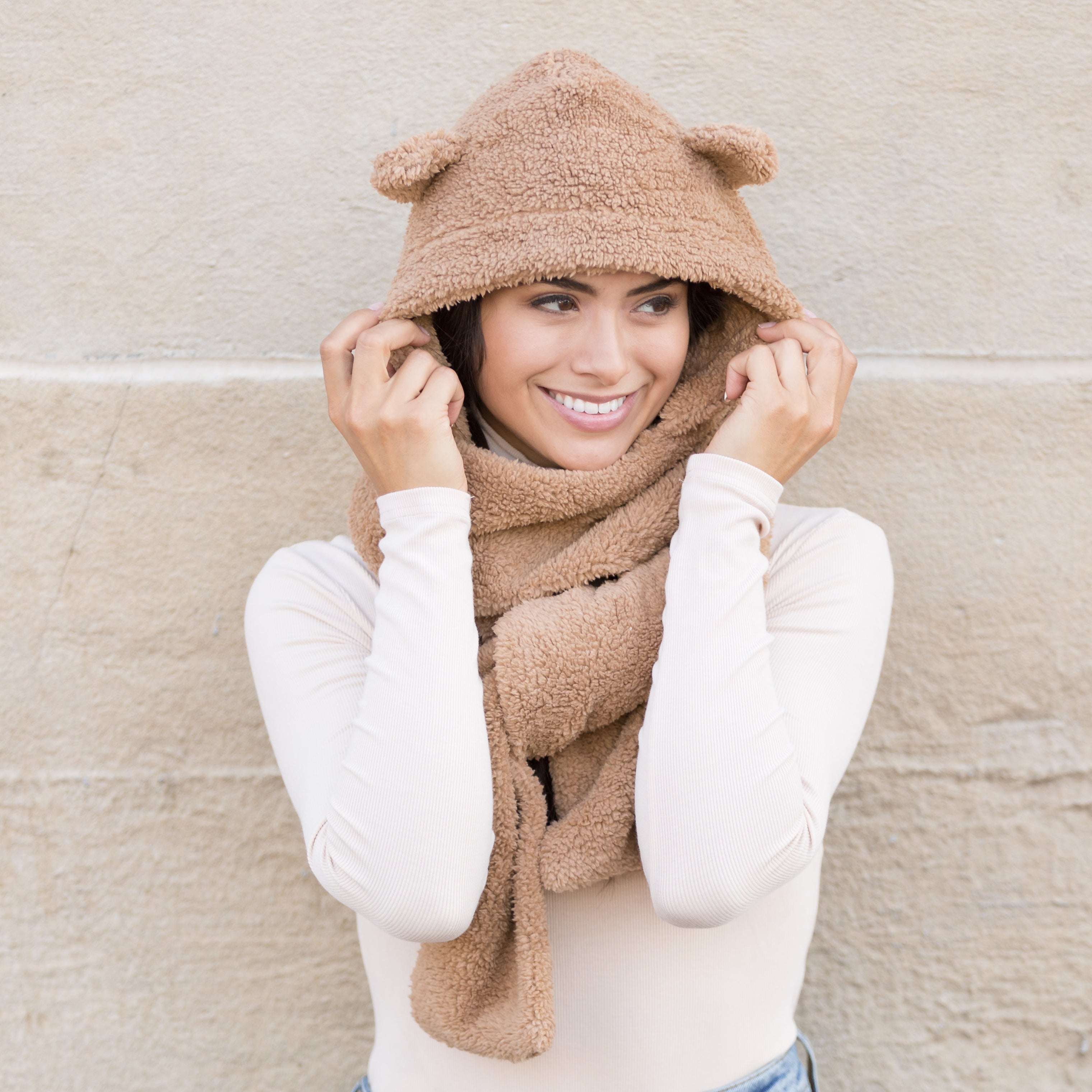 Teddy Bear Hooded Scarf