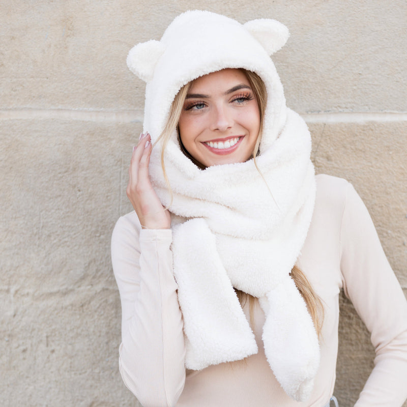 Teddy Bear Hooded Scarf