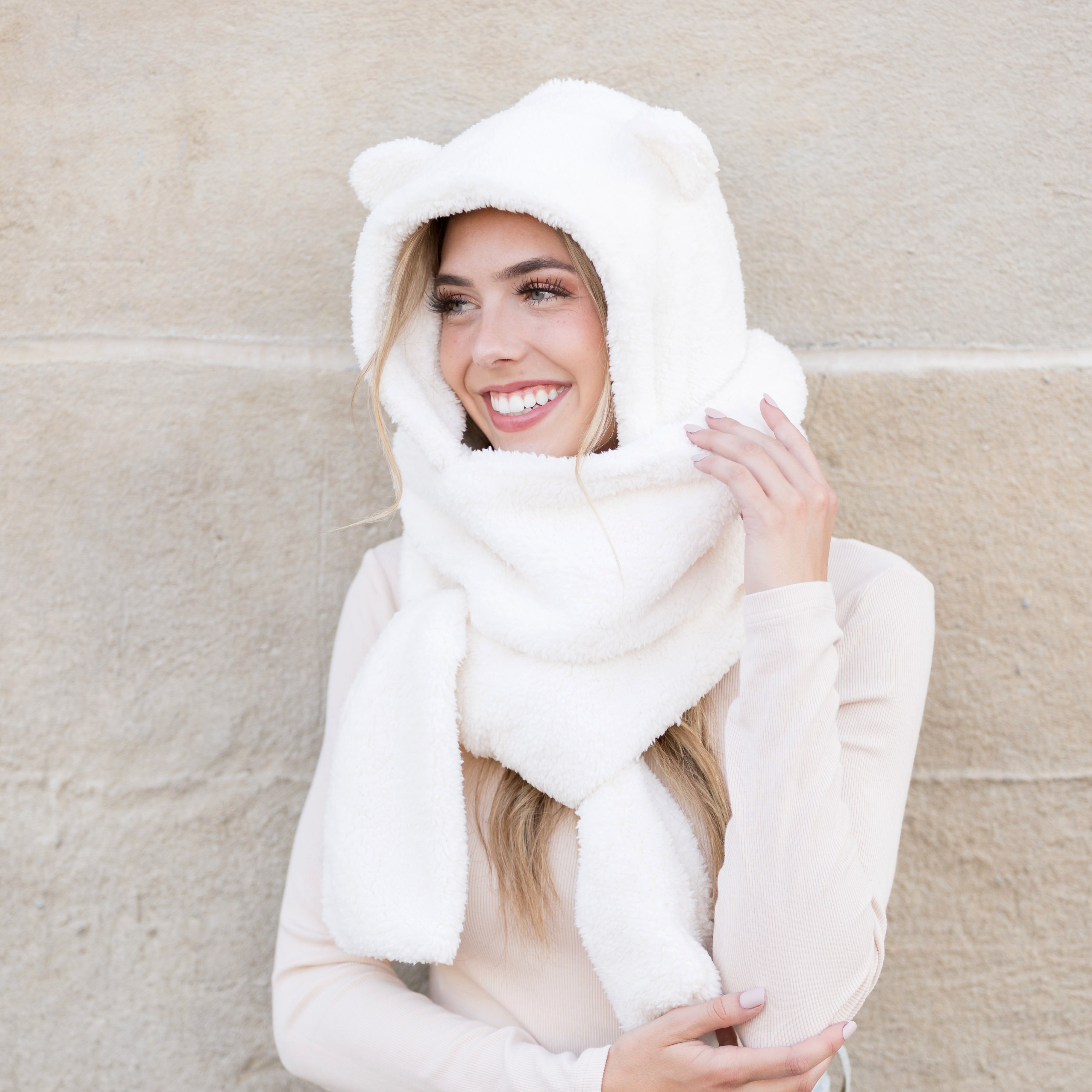 Teddy Bear Hooded Scarf