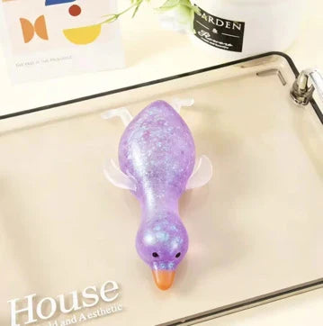 Glitter Duck Sensory Squishy - Stretchy Jelly Fidget Toy