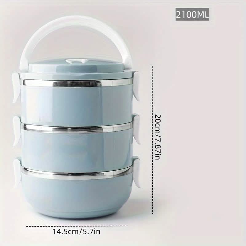 Stainless Steel Insulated Bento Lunch Box – 2/3/4 Layer