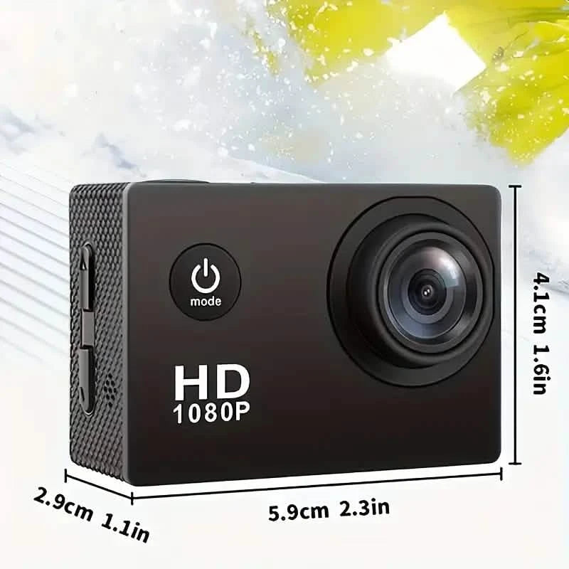 Ultra HD 1080P Action Camera – 140° Wide Angle, Fisheye Lens, LCD Display