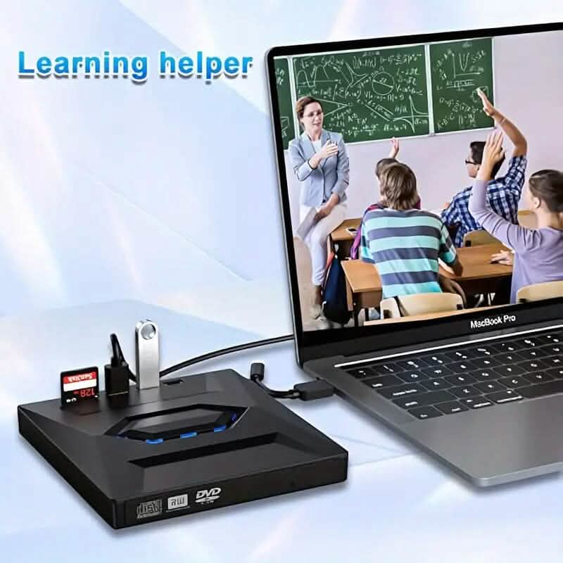 6-in-1 Portable USB 3.0 Ultra-Thin External DVD Recorder Drive Computer Accessories - DailySale
