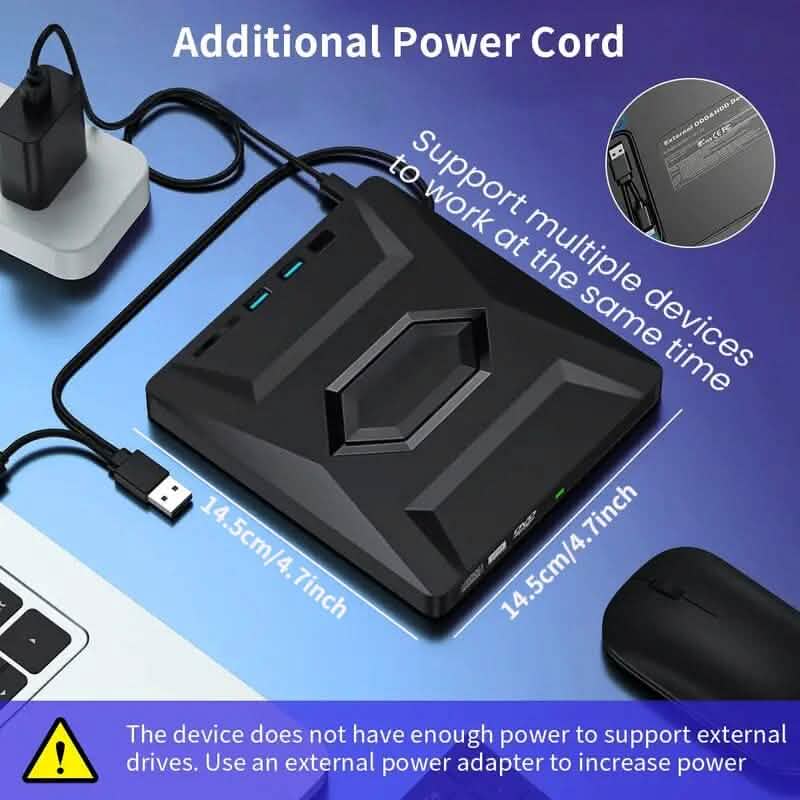 6-in-1 Portable USB 3.0 Ultra-Thin External DVD Recorder Drive Computer Accessories - DailySale
