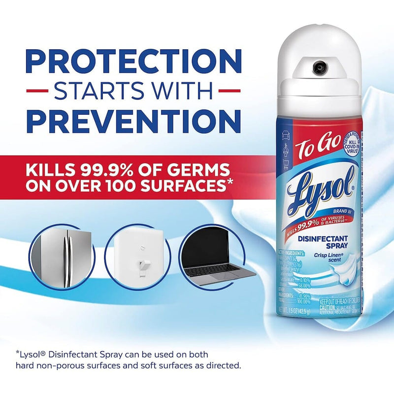 6-Pack: Lysol Disinfectant Spray 1.5 Oz Face Masks & PPE - DailySale