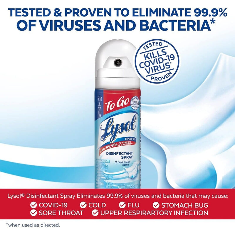 6-Pack: Lysol Disinfectant Spray 1.5 Oz Face Masks & PPE - DailySale
