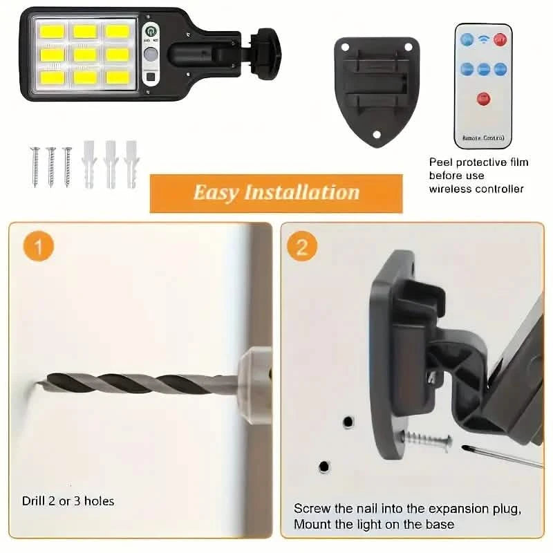 6-Pack: Solar Powered Motion Sensor Outdoor Garden Light with 108 COB LED Lights Outdoor Lighting - DailySale