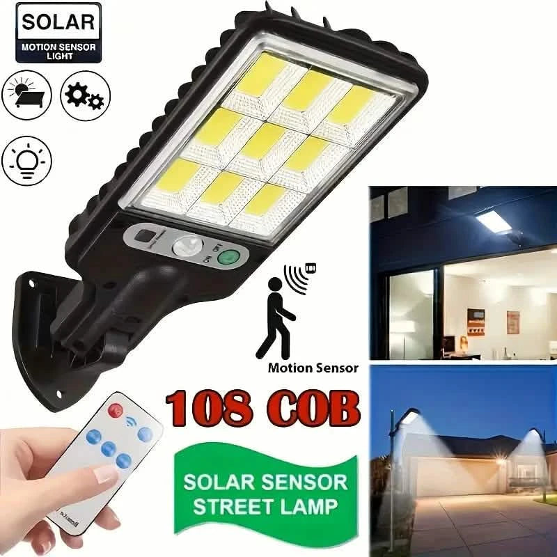 6-Pack: Solar Powered Motion Sensor Outdoor Garden Light with 108 COB LED Lights Outdoor Lighting - DailySale