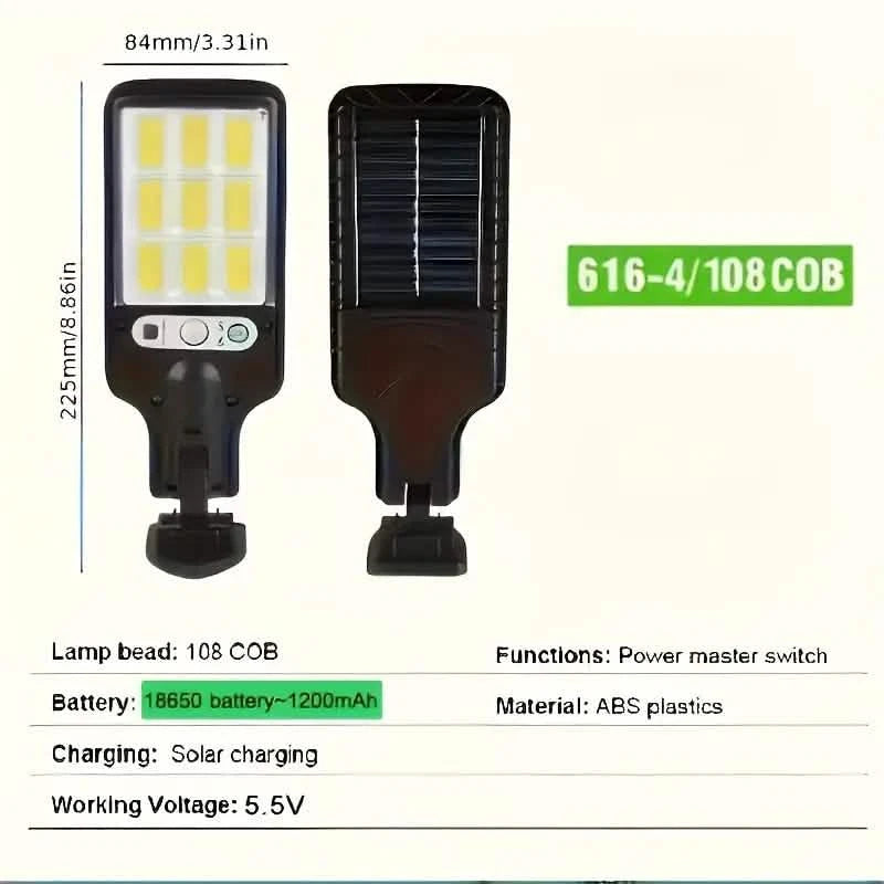 6-Pack: Solar Powered Motion Sensor Outdoor Garden Light with 108 COB LED Lights Outdoor Lighting - DailySale