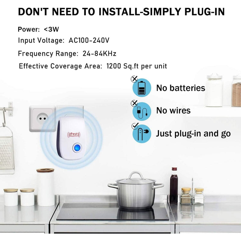 6-Pack: Ultrasonic Pest Repeller Electronic Plug in Pest Control Pest Control - DailySale
