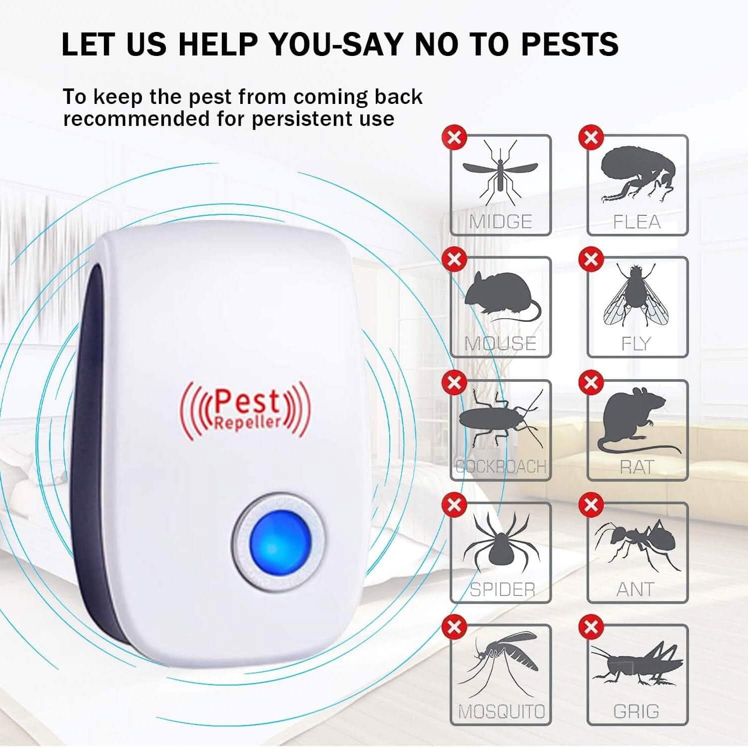 6-Pack: Ultrasonic Pest Repeller Electronic Plug in Pest Control Pest Control - DailySale