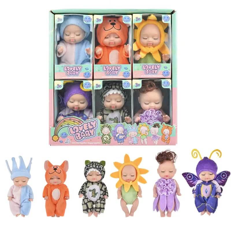 6-Piece Set: Sleeping Doll Princess Girl Toy Gift Box Cute Variety Costume Shape Doll Toys & Games - DailySale