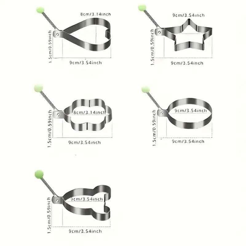 6-Pieces: Creative Stainless Steel Egg Cooking Ring Set Kitchen Tools & Gadgets - DailySale