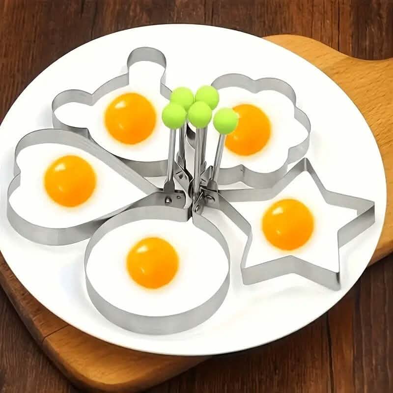 6-Pieces: Creative Stainless Steel Egg Cooking Ring Set Kitchen Tools & Gadgets - DailySale