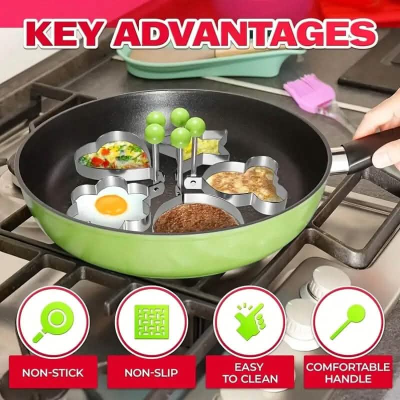 6-Pieces: Creative Stainless Steel Egg Cooking Ring Set Kitchen Tools & Gadgets - DailySale