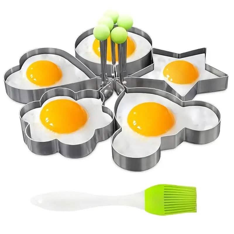 6-Pieces: Creative Stainless Steel Egg Cooking Ring Set Kitchen Tools & Gadgets - DailySale