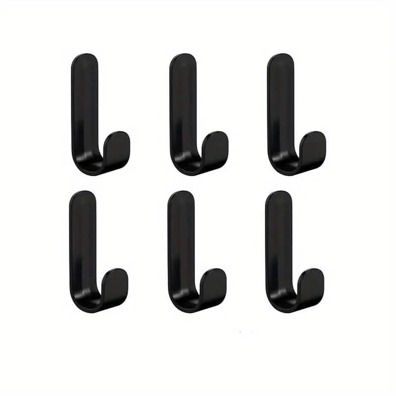 6-Pieces: Easy Install J-Shaped Hooks Closet & Storage - DailySale