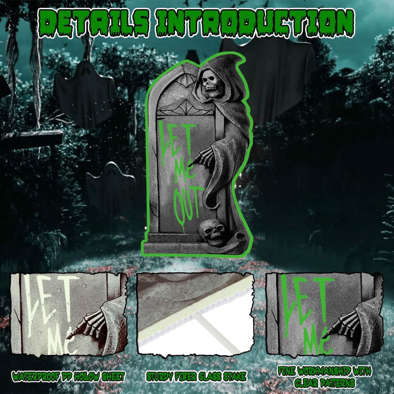 6-Pieces: Glow in the Dark Halloween Yard Sign Decorations with 12 Stakes Holiday Decor & Apparel - DailySale