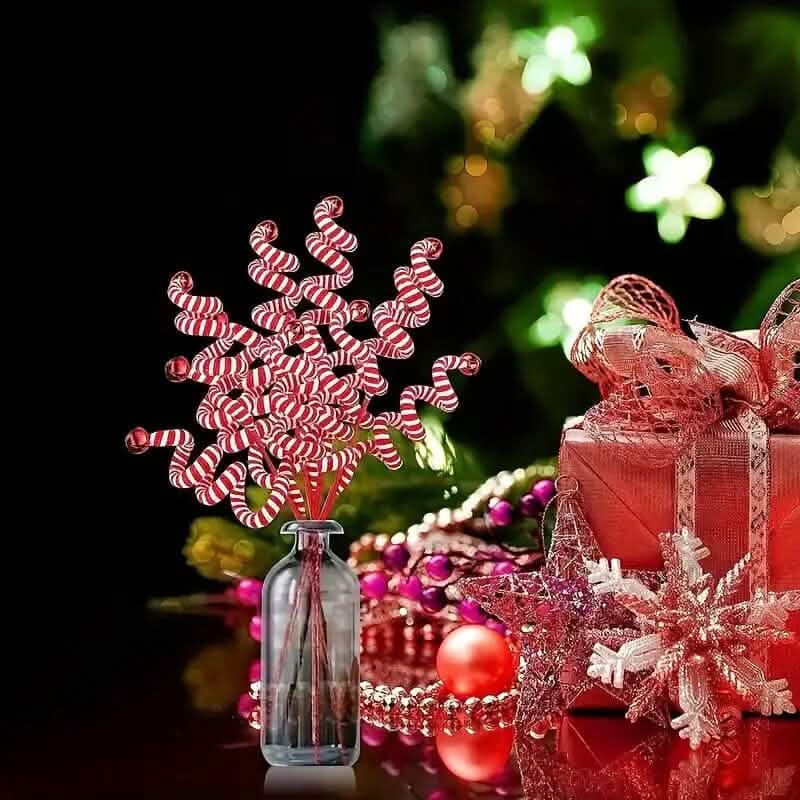 6-Pieces: Red White Candy Christmas Tree Decorations Holiday Decor & Apparel - DailySale