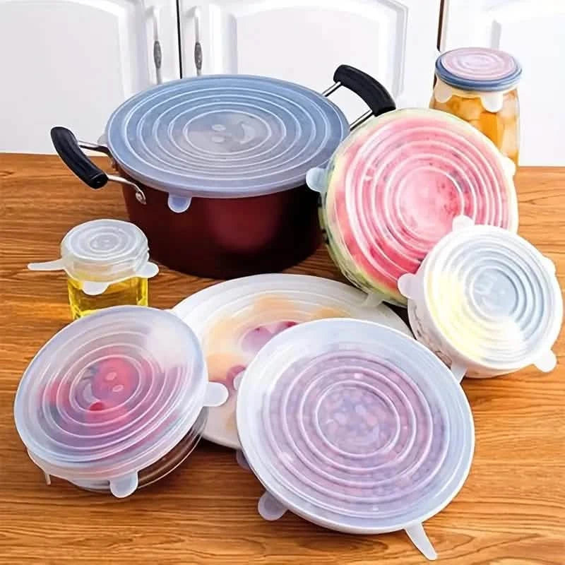 6-Pieces: Reusable Durable Food Storage Bowl Lids Kitchen Tools & Gadgets - DailySale