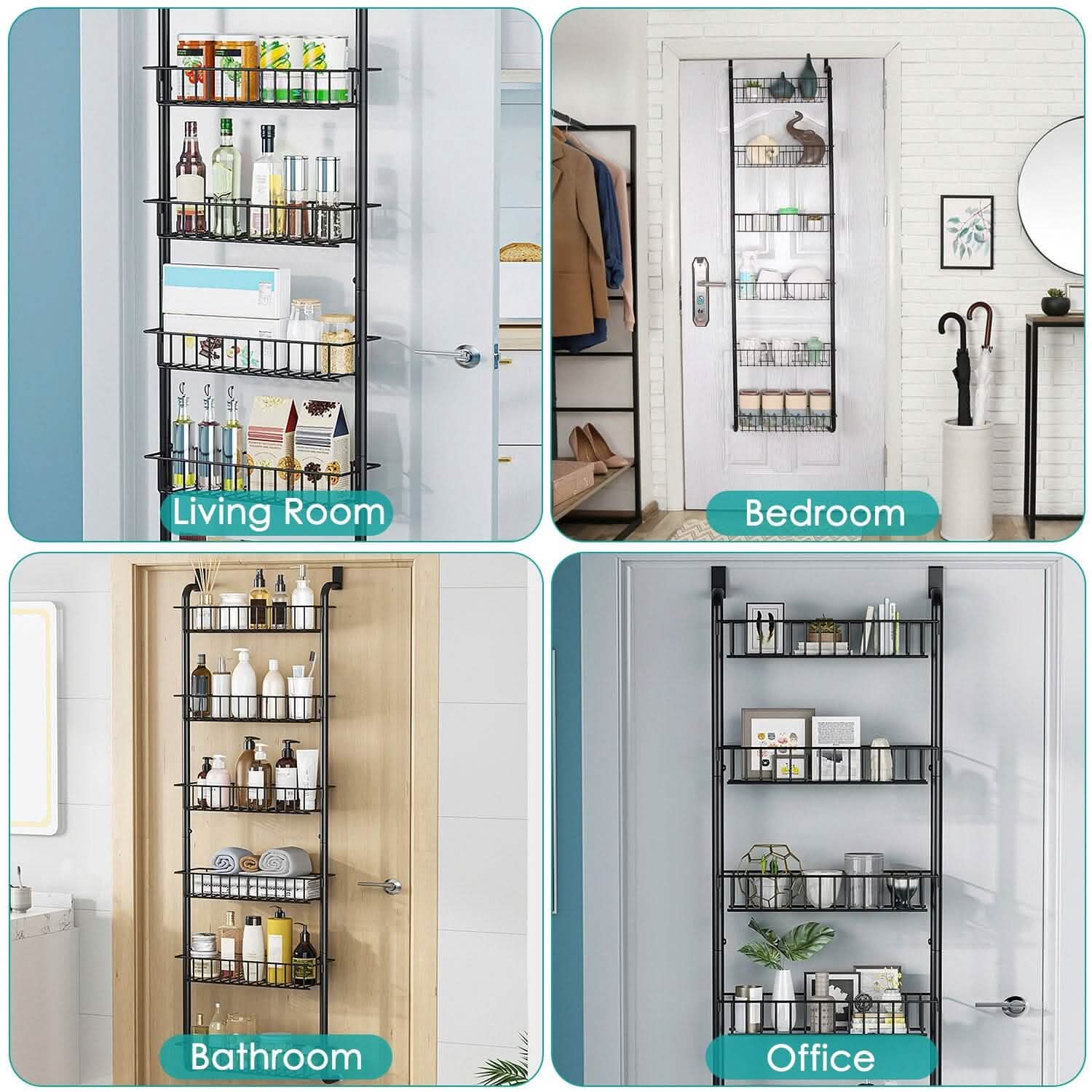 6-Tier Over Door Pantry Organizer Kitchen Storage - DailySale
