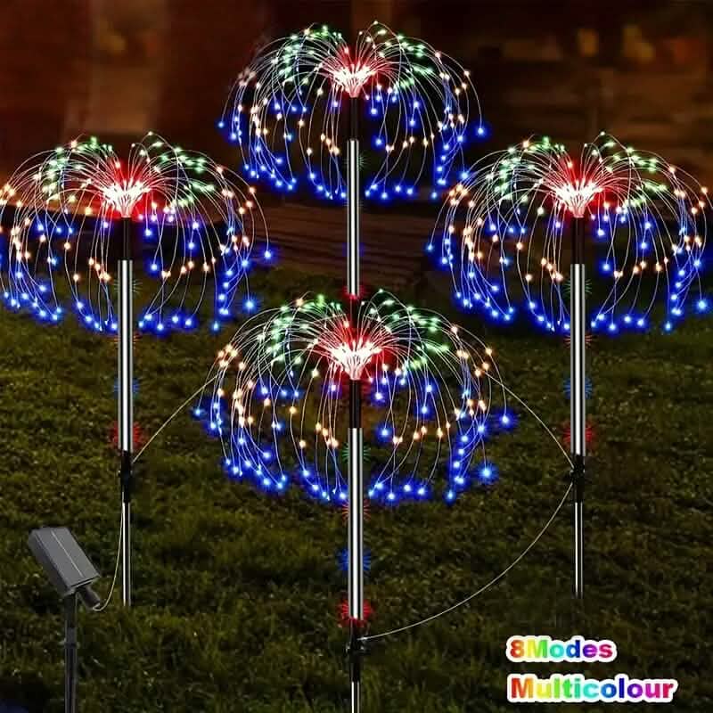 60 LED Outdoor Solar Powered Firework Lights for Christmas Decorations Outdoor Lighting - DailySale